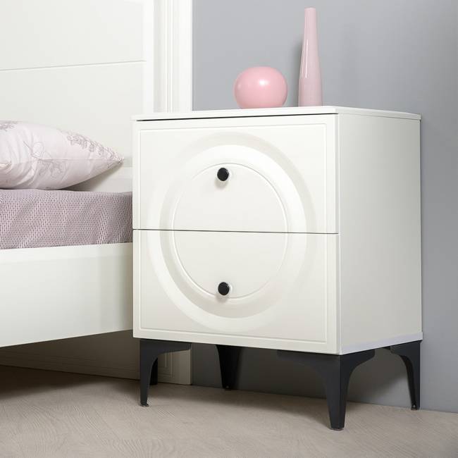 Тумба прикроватная Валенсия 13.291 цвет белый шагрень