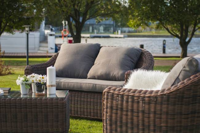 "Кон Панна" диван из искусственного ротанга двухместный, цвет коричневый