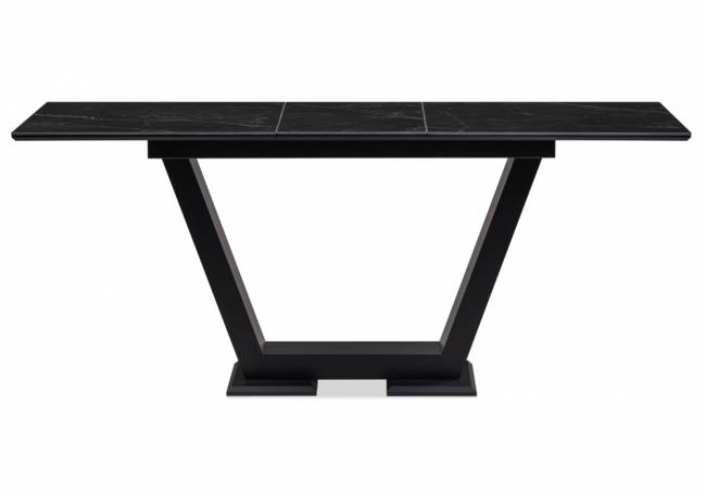 Керамический стол на тумбе Иматра 140(180)х80х76 черный мрамор / черный кварц