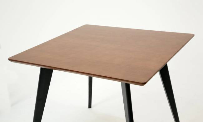 Стол Сканди М 90 чёрное дерево/орех