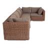 "Лунго" трансформирующийся диван из искусственного ротанга, цвет коричневый