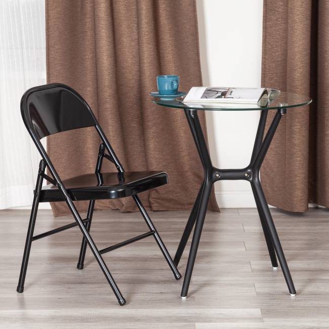 Стул складной FOLDER (mod. 3023(II)) металлический, 46,5 x 48 x 75, (Black) (Комплект из 6 шт.) черный Стул складной FOLDER (mod. 3023(II)) металлический, 46,5 x 48 x 75, (Black) (Комплект из 6 шт.) черный