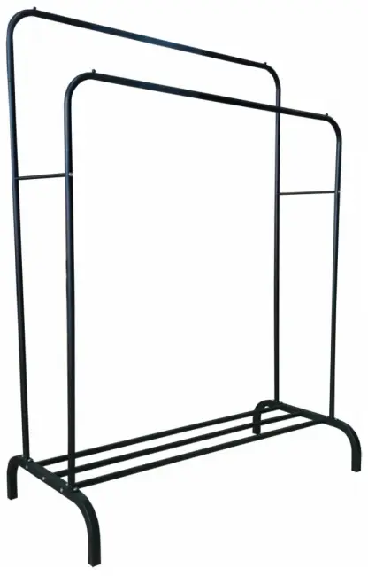 Двойная напольная вешалка для одежды W-01, чёрная