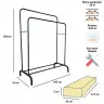 Двойная напольная вешалка для одежды W-01, чёрная