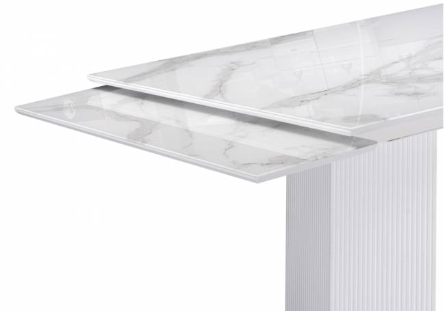 Монерон 200(260)х100х77 белый мрамор / белый