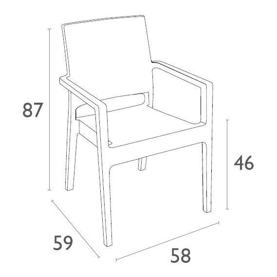 Комплект пластиковой мебели Miami Ibiza белый