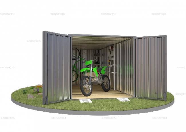 Хозблок SKOGGY секционный с плоской крышей 5 х 2 м, цинковый Хозблок SKOGGY секционный с плоской крышей 5 х 2 м, цинковый