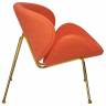 Кресло дизайнерское DOBRIN EMILY, оранжевая ткань AF, золотое основание