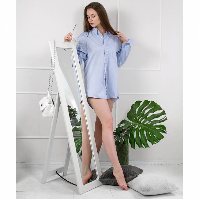 Зеркало напольное BeautyStyle 8 белый 138 см х 35 см