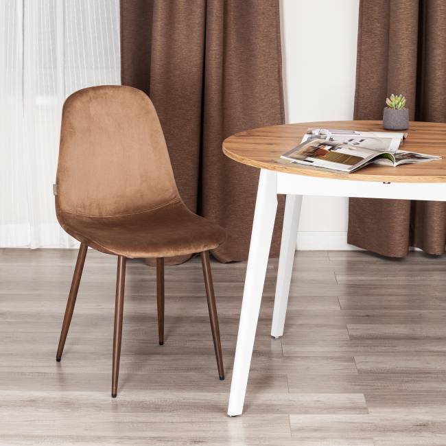 Стул Бриз/Breeze (мод.JSC-58)/1 шт. в упаковке велюр/металл, 44х53х86см, темно-коричневый HLR11/орех коричневый Велюр/металл