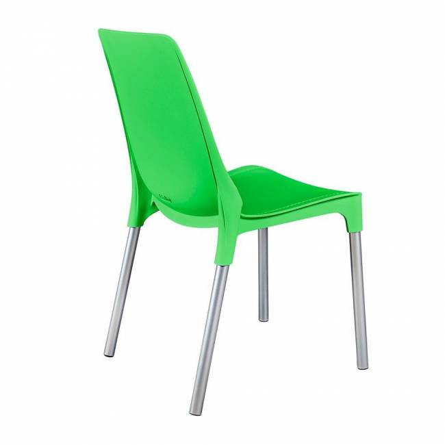 Стул Джениус/Genius (мод. 75) (1шт.в упаковке) пластик/металл, 46x56x84cм, зеленый/опоры хром зеленый металл/пластик