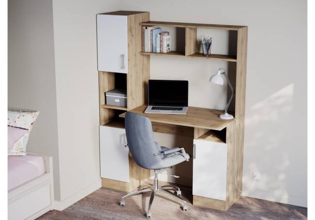 Компьютерный стол Эндо дуб вотан / белый