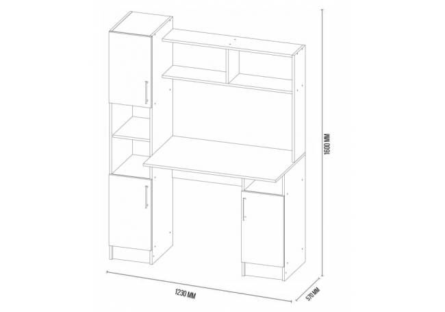 Компьютерный стол Эндо дуб вотан / белый