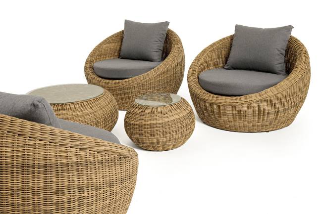 "Барселона" лаунж-зона из искусственного ротанга, цвет соломенный