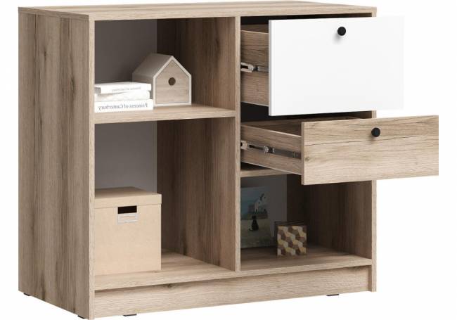 Комод Кинд ТБ-01 супермат белый / дуб делано