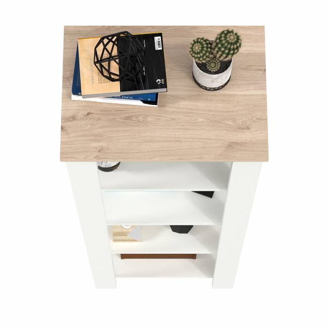 Стеллаж открытый Джастин 13.354 цвет белый шагрень/дуб белый эксклюзив Стеллаж открытый Джастин 13.354 цвет белый шагрень/дуб белый эксклюзив