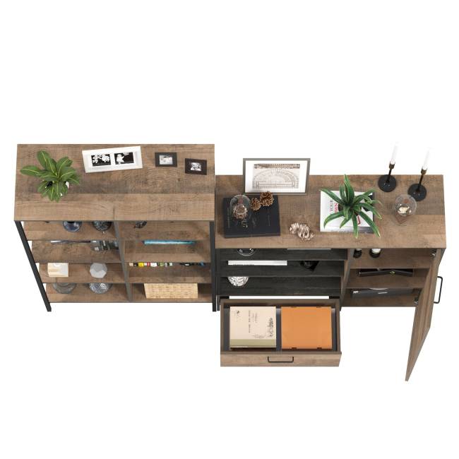 Стеллаж 13.151.02 с комодом с ящиком и дверкой Трувор цвет дуб гранж песочный/интра