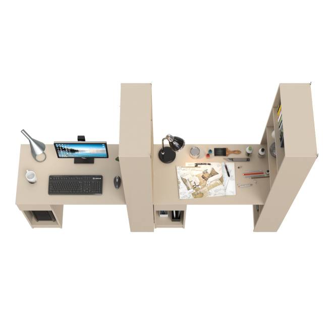 Лайт шкаф комбинированный с компьютерным столом 10.01 цвет сатин