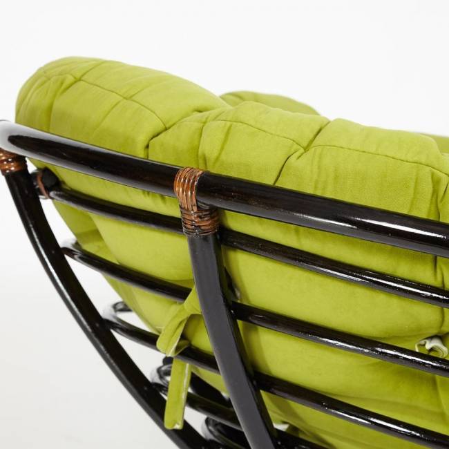 Кресло PAPASAN/ПАПАСАН 23/01 W /с подушкой/ диаметр подушки 125см, 115х101х104см, античный черно-коричневый, флок олива, 23 Antique brown (античный черно-коричневый)