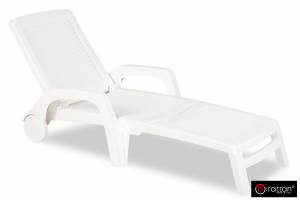 Шезлонг B:rattan MIAMI складной, белый (дисконт)