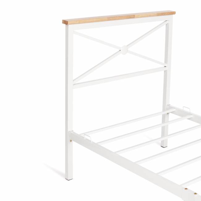 Кровать Iris (mod.9311) дерево гевея/металл, 90*200 см (Single bed), Белый (White) Кровать Iris (mod.9311) дерево гевея/металл, 90*200 см (Single bed), Белый (White)