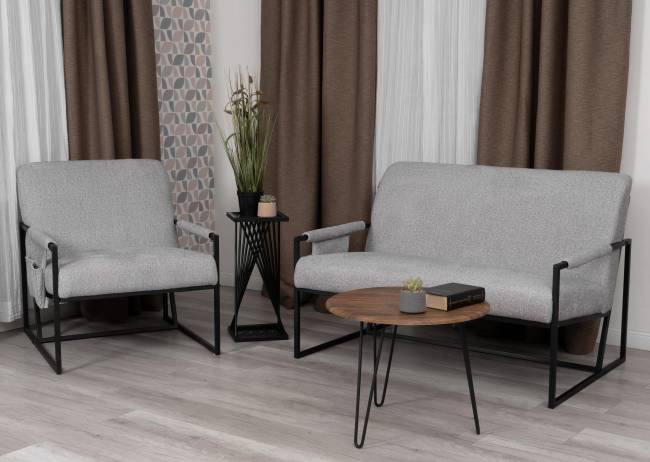 Диван Charli LUX/Чарли Люкс велюр/букле, VT shape silver VT shape silver велюр/букле