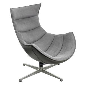 Кресло LOBSTER CHAIR серый искусственная замша, серый Кресло LOBSTER CHAIR серый искусственная замша, серый