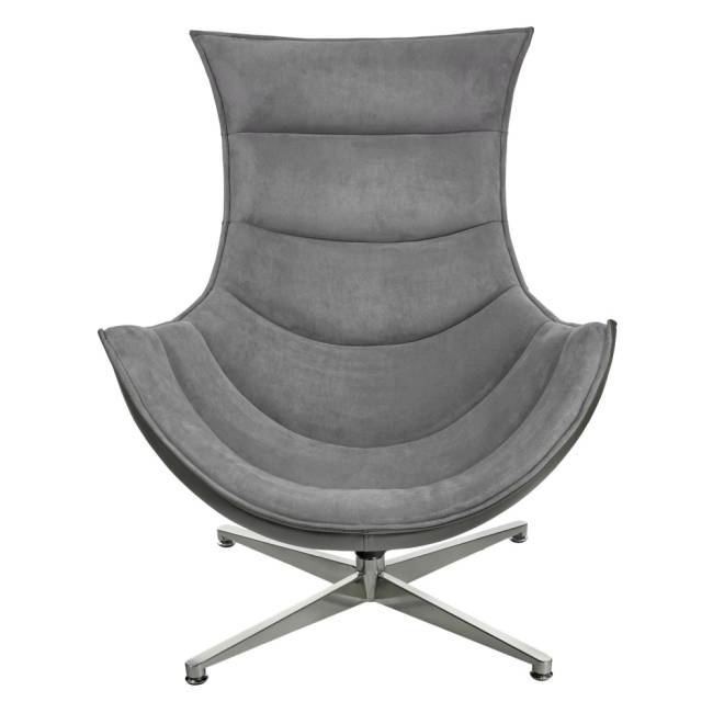 Кресло LOBSTER CHAIR серый искусственная замша, серый